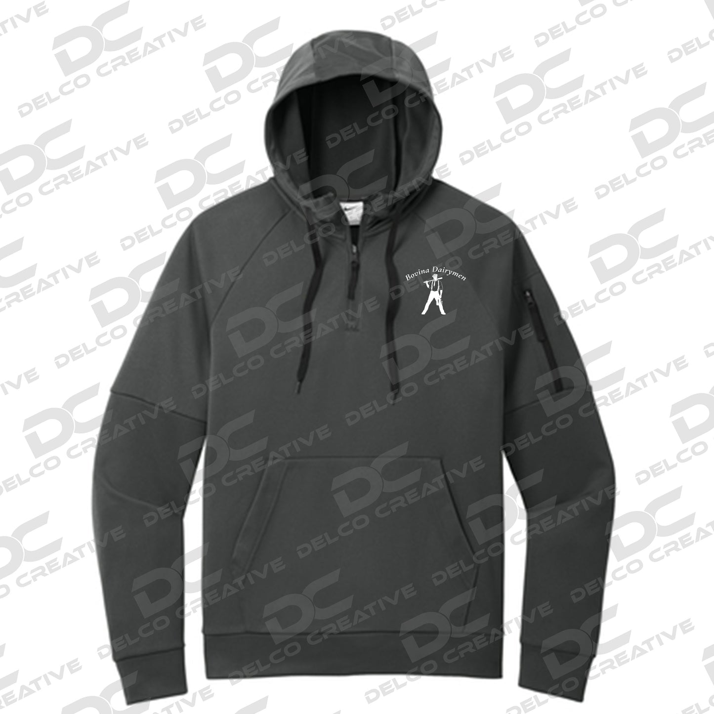 Bovina Dairymen Nike Therma-FIT Pocket 1/4-Zip Fleece Hoodie