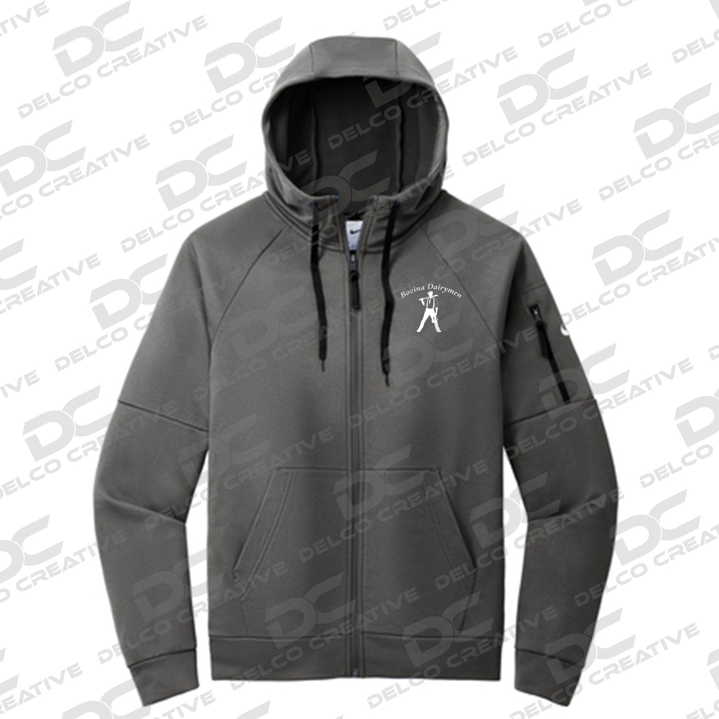 Bovina Dairymen Nike Therma-FIT Pocket Full-Zip Fleece Hoodie