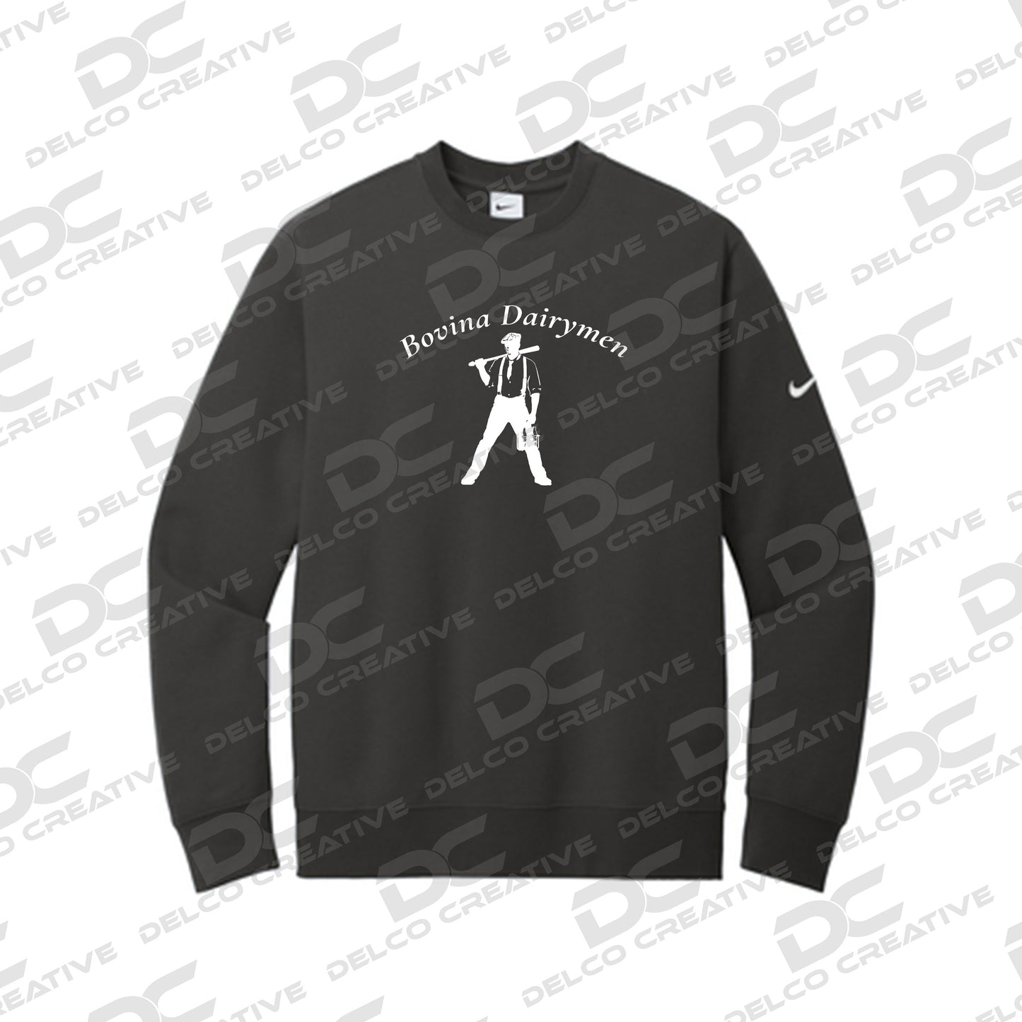 Bovina Dairymen Nike Club Fleece Sleeve Swoosh Crew