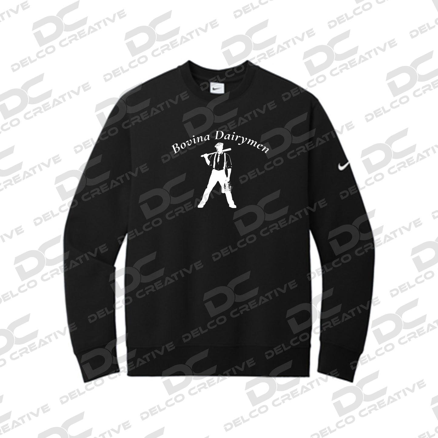 Bovina Dairymen Nike Club Fleece Sleeve Swoosh Crew