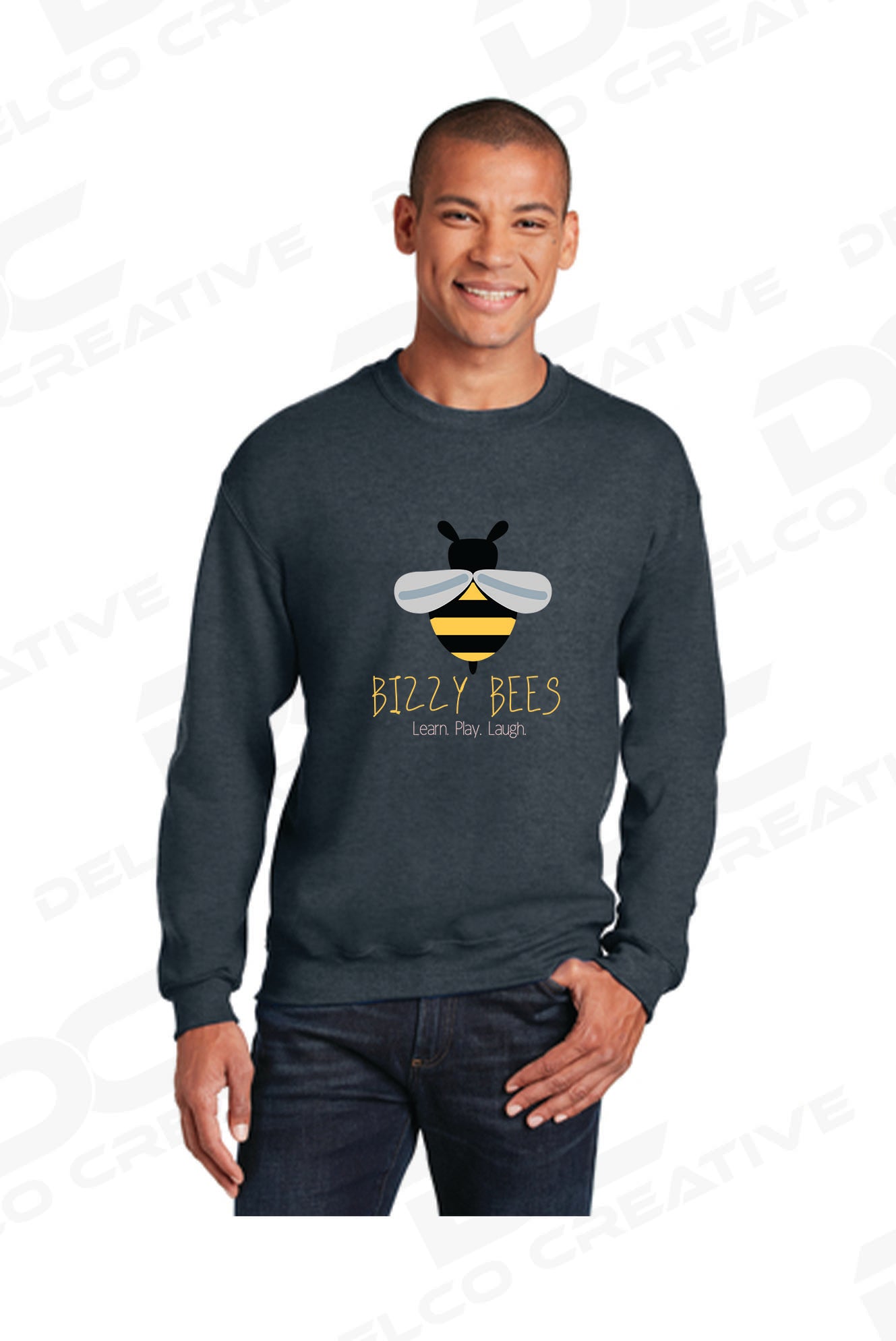 Bizzy Bees Design #2 Cotton Crewneck