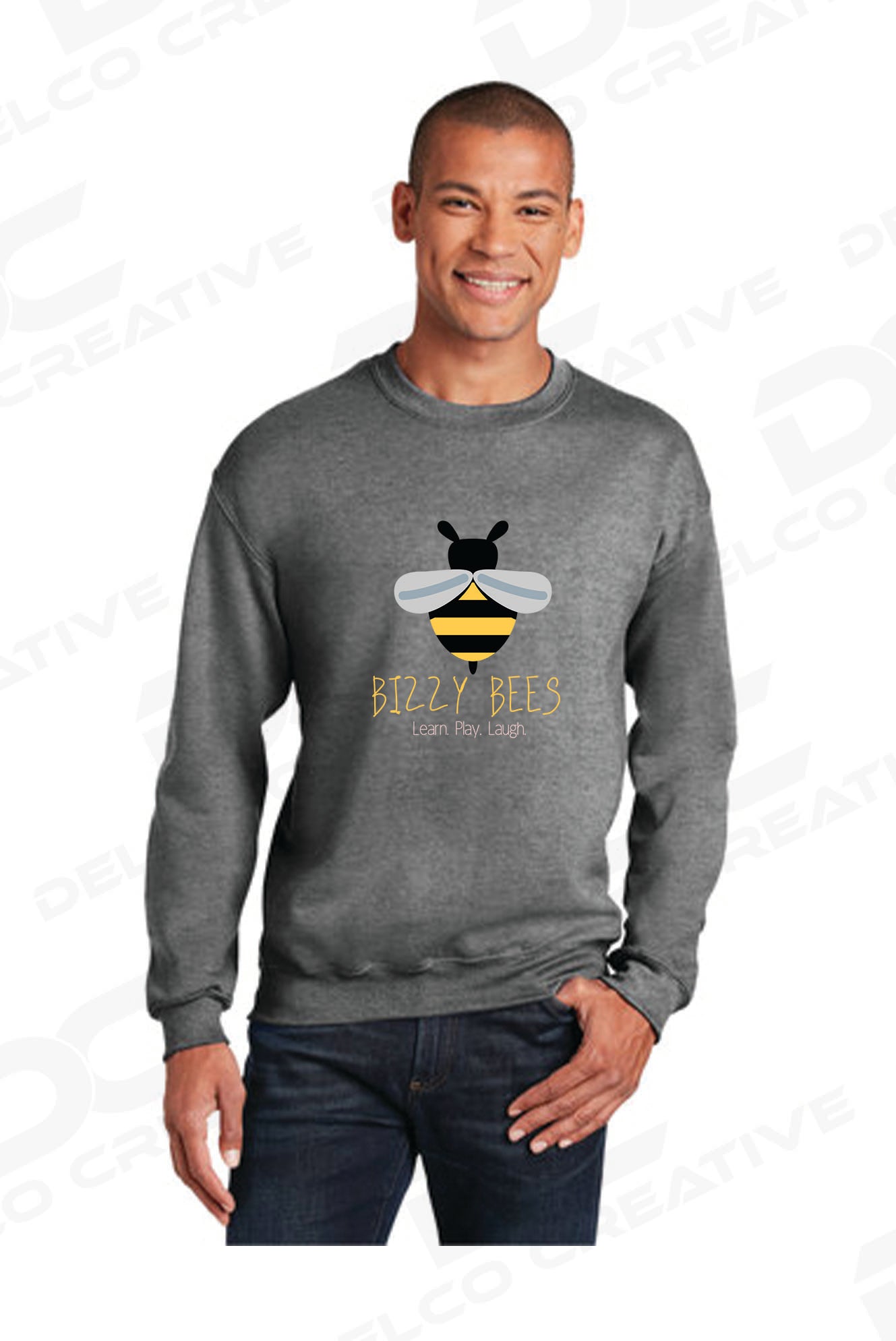 Bizzy Bees Design #2 Cotton Crewneck