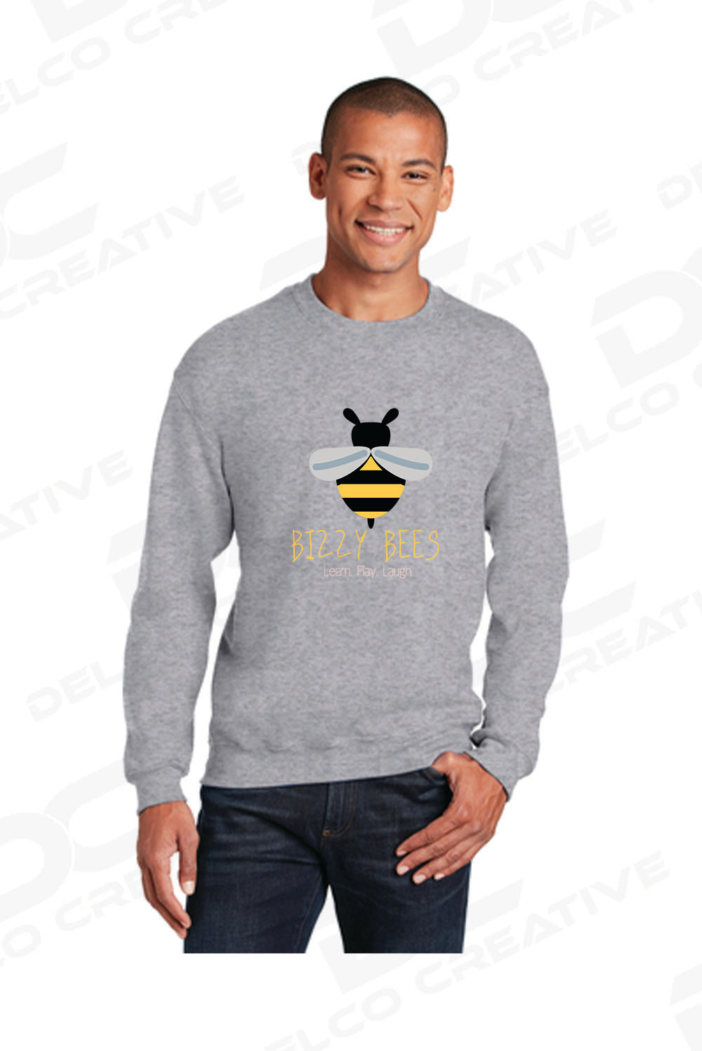 Bizzy Bees Design #2 Cotton Crewneck